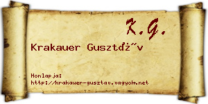 Krakauer Gusztáv névjegykártya